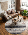 Desert Modern Eco Rug Series Collection Area Rug -  Arches Round Gray  lifestyle 40