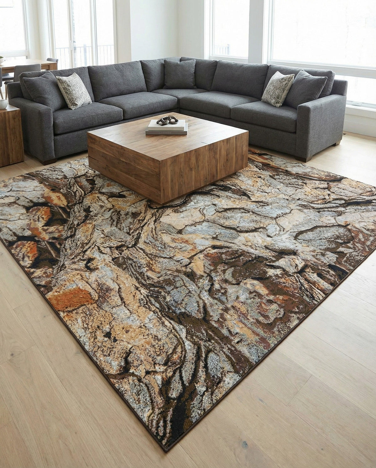 Urban Terrace Collection Area Rug -  Horizon Square Multi  lifestyle 84
