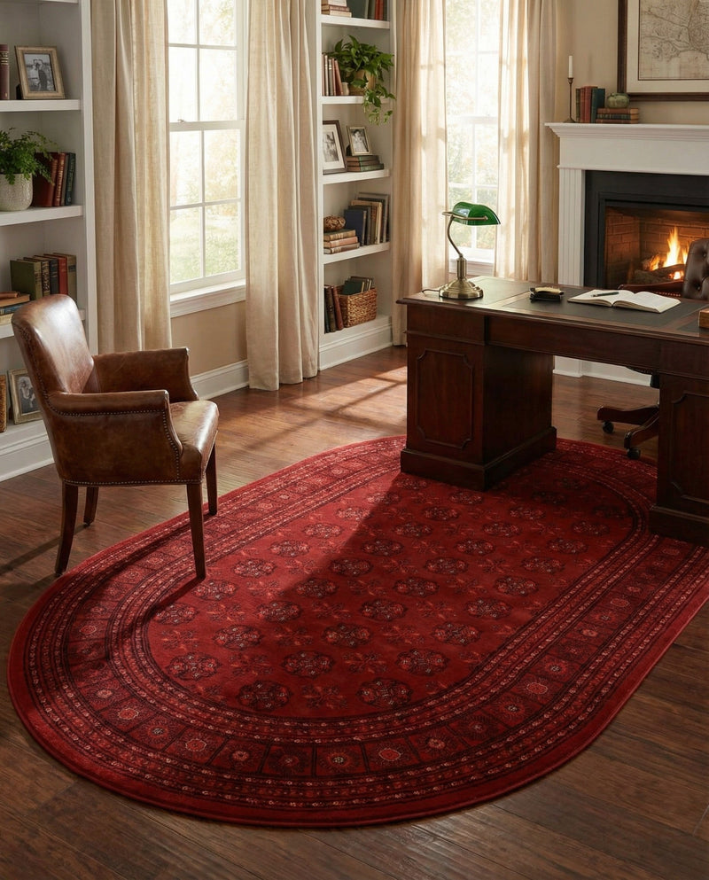 Samarkand Elegance Collection Area Rug -  Konye-Urgench Oval Red  lifestyle 58