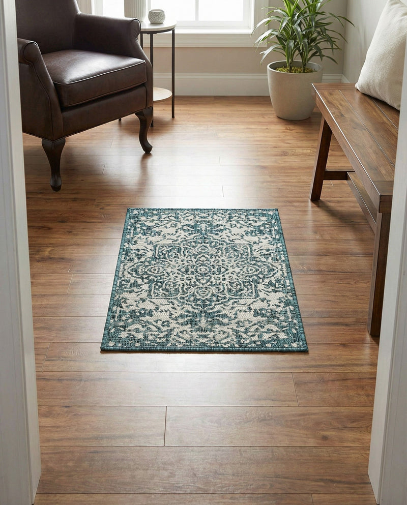 Urban Oasis Rugs Collection Area Rug -  Penthouse (Teal) Rectangle Teal  lifestyle 34