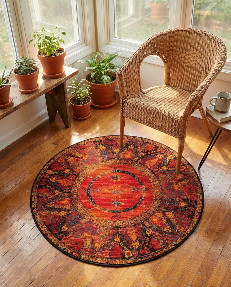 Safari Escape Rugs Collection Area Rug - Serengeti Round Multi  lifestyle 41