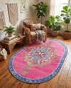 Heritage Elegance Collection Area Rug -  Winterthur (Fuchsia) Oval Fuchsia  lifestyle 33