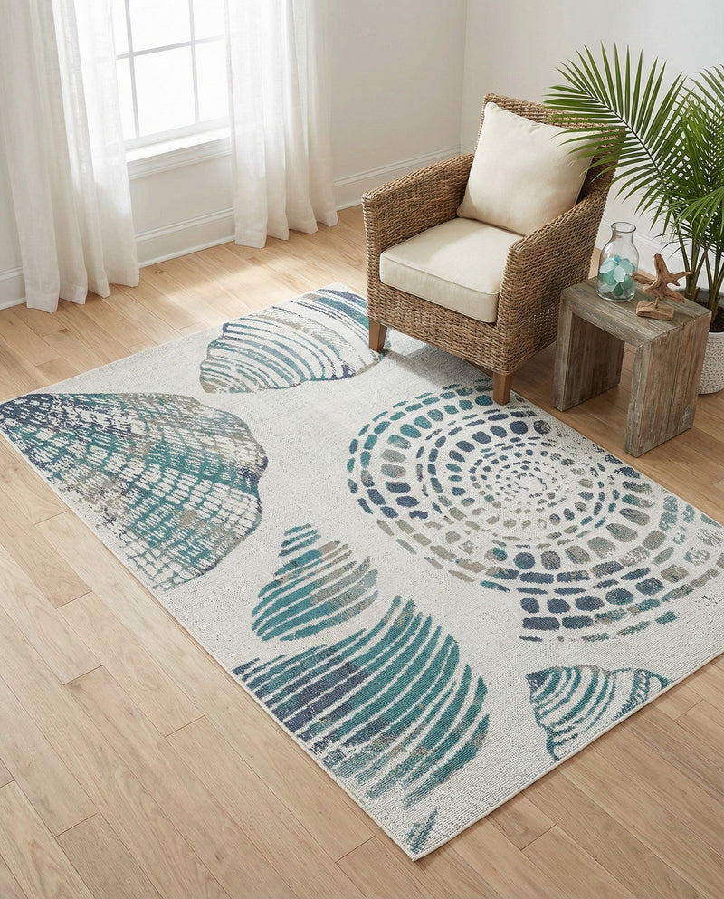 Seaside Haven Rugs Collection Area Rug -  Saltwater Rectangle Ivory  lifestyle 30