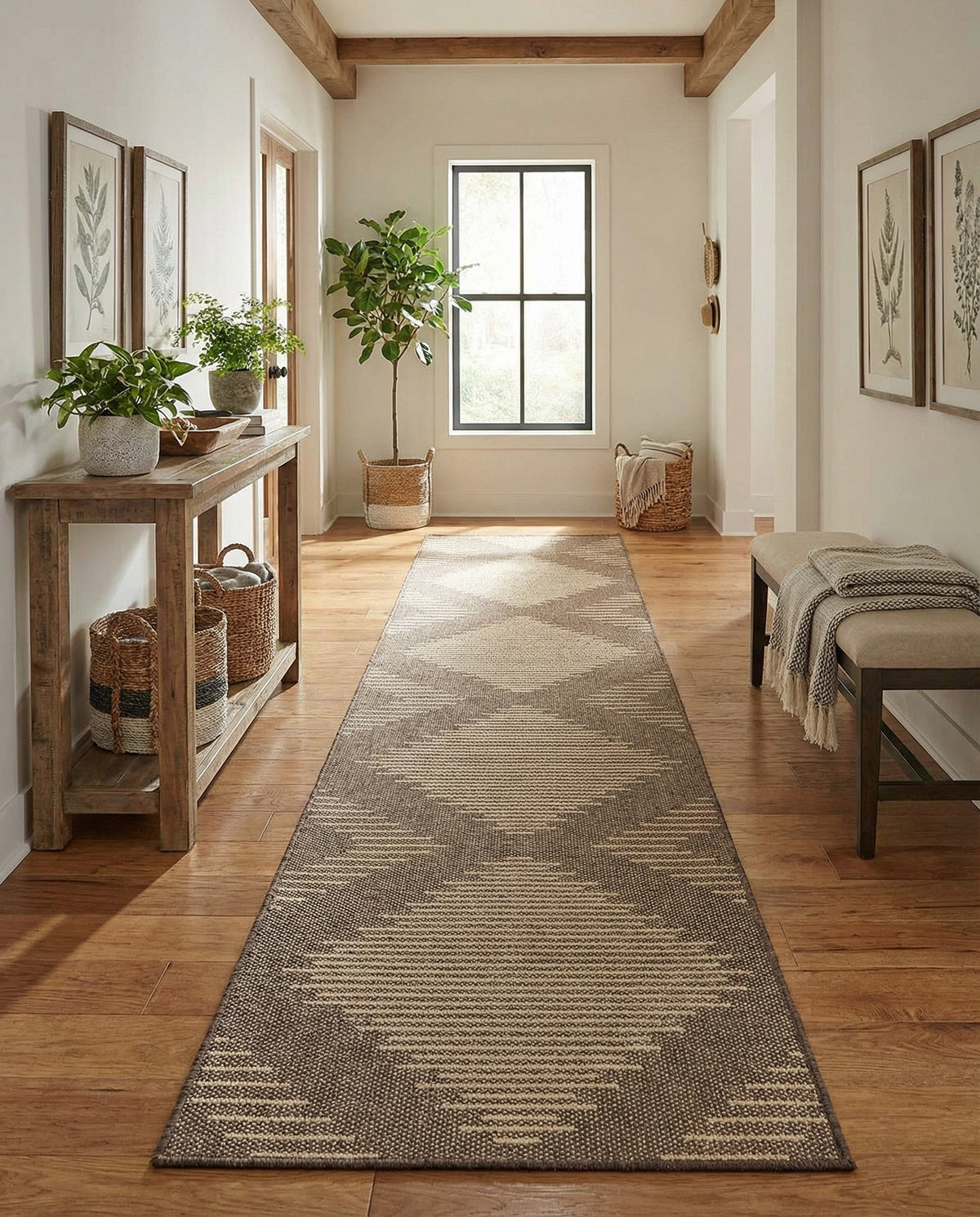 Sahara Sands Collection Area Rug -  Merimde Runner Brown  lifestyle 74