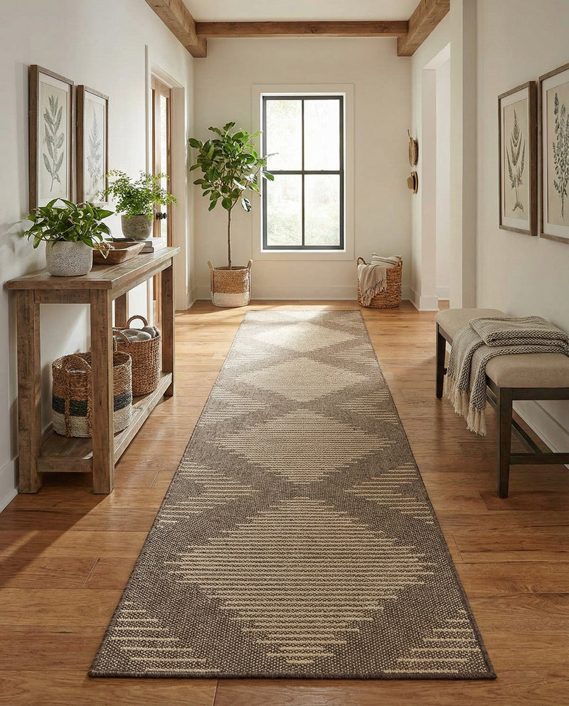 Sahara Sands Collection Area Rug -  Merimde Runner Brown  lifestyle 74