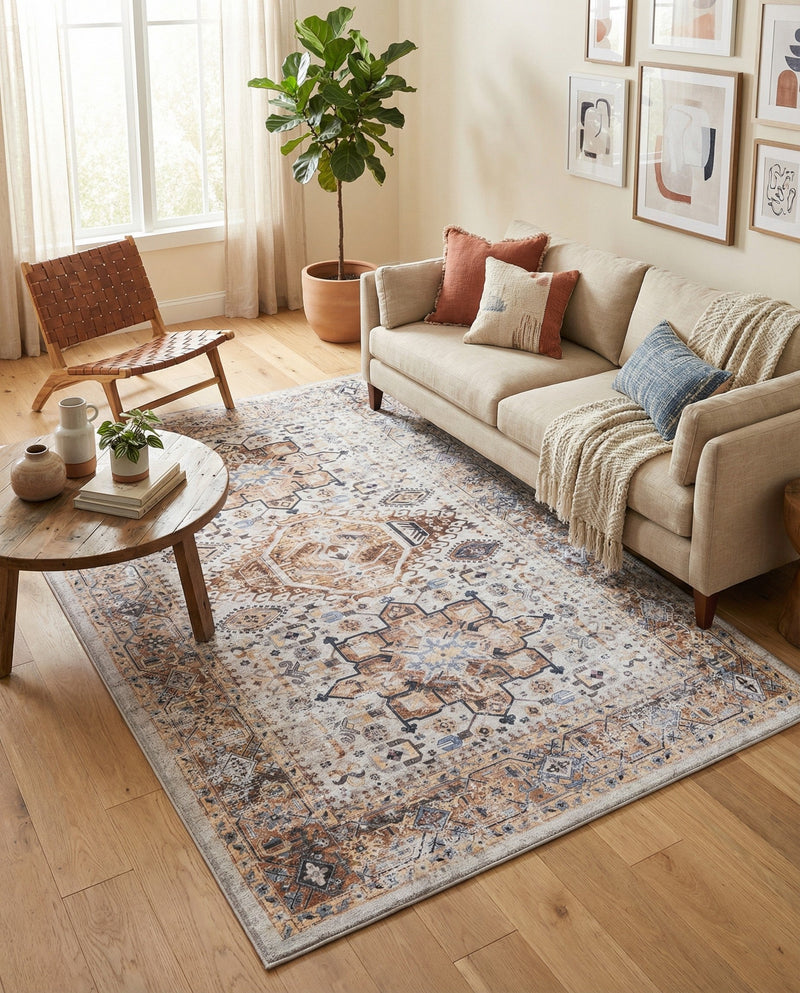 Laguna Sands Collection Area Rug -  Venice Rectangle Ivory Almond  lifestyle 13