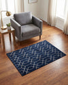 Hollywood Luxe Collection Area Rug - Sunset (Navy Blue Silver) Rectangle Navy Blue Silver  lifestyle 7