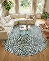 Urban Oasis Rugs Collection Area Rug -  Terrace (Teal) Round Teal  lifestyle 38