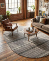 Jewel Oasis Collection Area Rug - Sapphire (Gray) Oval Gray  lifestyle 78