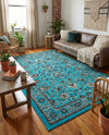 Isfahan Elegance Collection Area Rug - Naghsh-e Jahan (Turquoise) Rectangle Turquoise  lifestyle 13