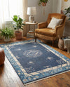 Bazaar Chic Collection Area Rug -  Ouarzazate Rectangle Navy Blue  lifestyle 8
