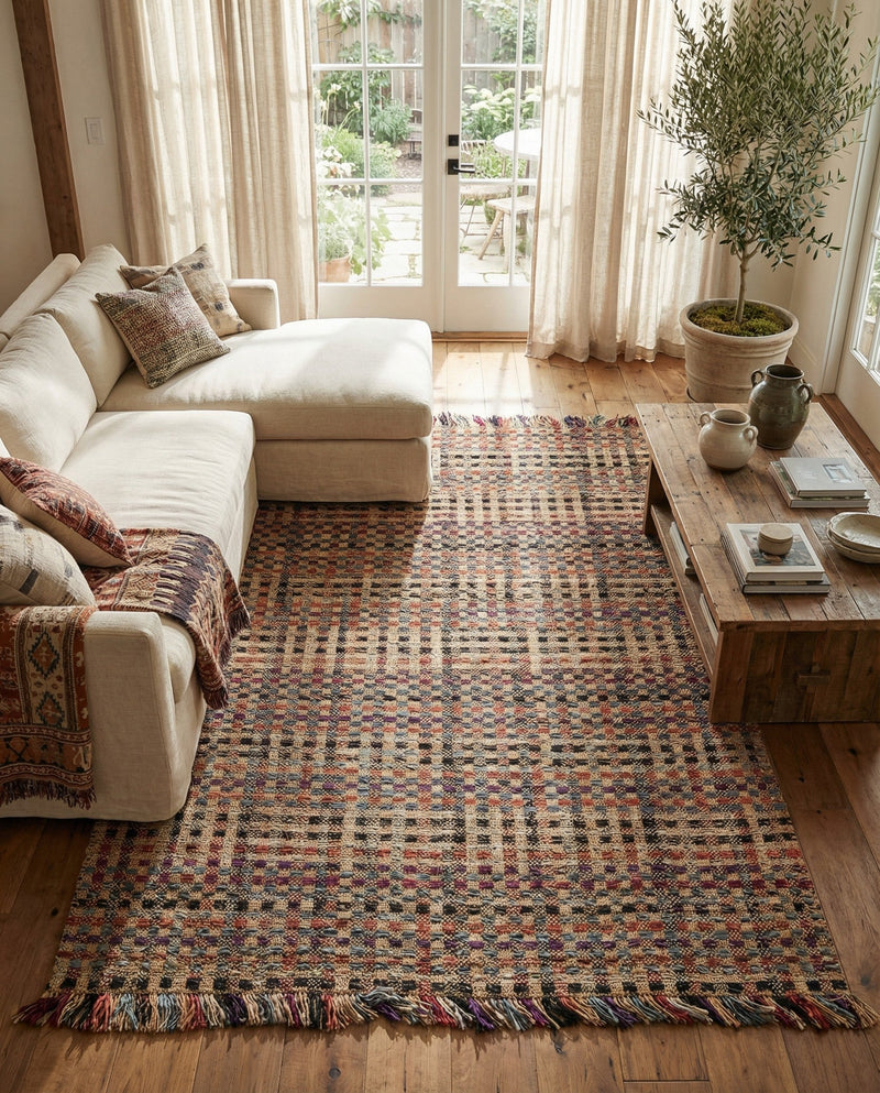 Savannah Jute Collection Area Rug - Malibu Rectangle Multi  lifestyle 16