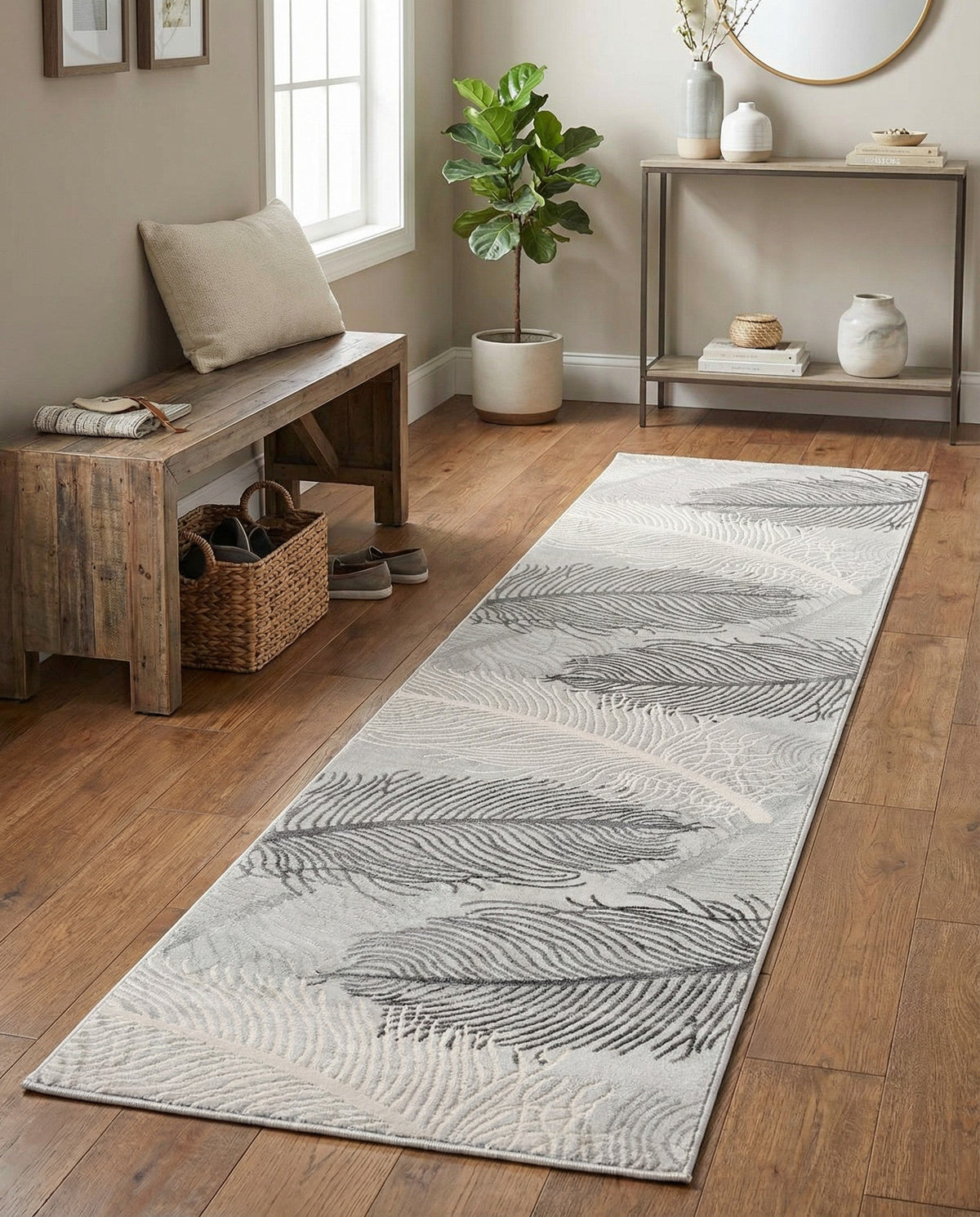 Bloomsbury Elegance Collection Area Rug -  Westminster Runner Gray  lifestyle 130