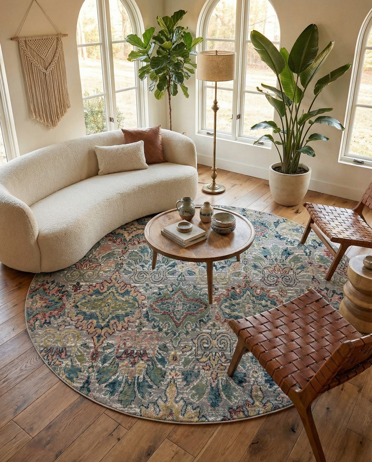 Savannah Elegance Collection Area Rug -  Forsyth Round Multi  lifestyle 163