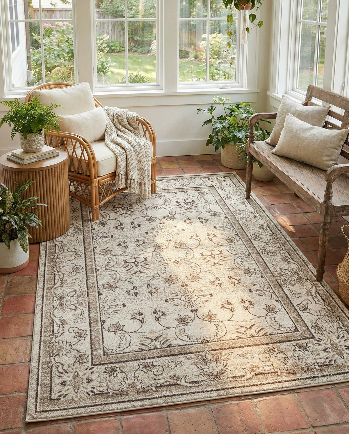 Horizon Collection Area Rug -  Meridian Rectangle Ivory  lifestyle 10