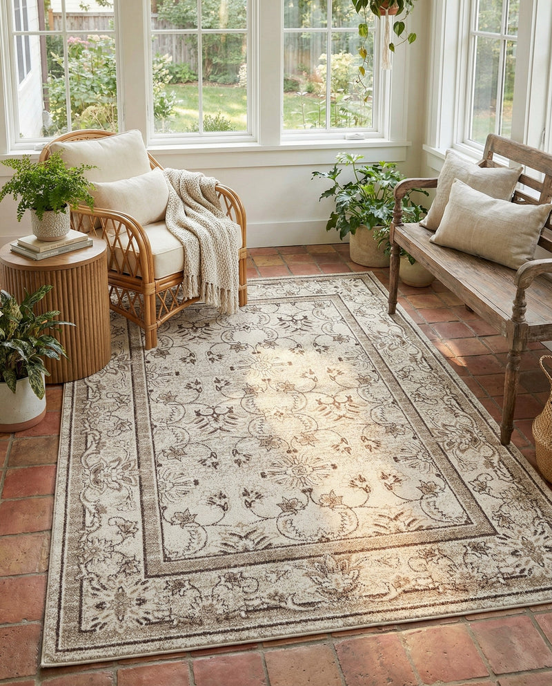 Horizon Collection Area Rug -  Meridian Rectangle Ivory  lifestyle 10