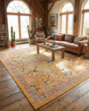 Seville Stripes Collection Area Rug -  Malaga (Yellow) Rectangle Yellow  lifestyle 27