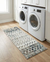 Mediterranean Lattice Collection Area Rug -  Casablanca (Ivory Gray Blue) Runner Ivory Gray Blue  lifestyle 58