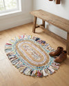 Osian Looms Collection Area Rug - Kathmandu Oval Multi White  lifestyle 42