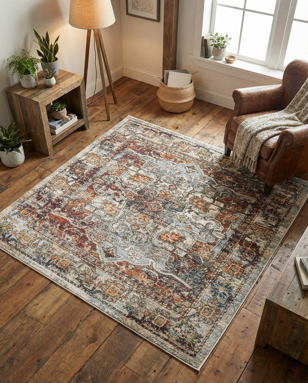 Savannah Soiree Collection Area Rug -  Everglade (Ivory) Square Ivory  lifestyle 99