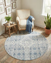 Coastal Haven Collection Area Rug -  Shoreline Round Gray  lifestyle 63