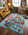 Colorburst Oasis Collection Area Rug -  Fresco Rectangle Aqua  lifestyle 24