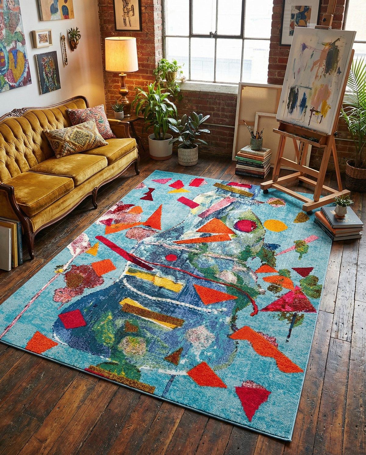 Colorburst Oasis Collection Area Rug -  Fresco Rectangle Aqua  lifestyle 24
