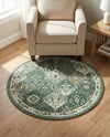 Brighton Terrace Collection Area Rug -  Rottingdean (Green) Round Green  lifestyle 66