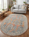 Seville Stripes Collection Area Rug -  Granada (Brick Red) Oval Brick Red  lifestyle 74