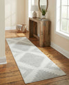 Seychelles Stripes Collection Area Rug - Mahe (Ivory and Gray) Runner Ivory and Gray  lifestyle 60