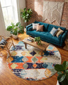 Colorburst Oasis Collection Area Rug -  Marina Round Ivory  lifestyle 65
