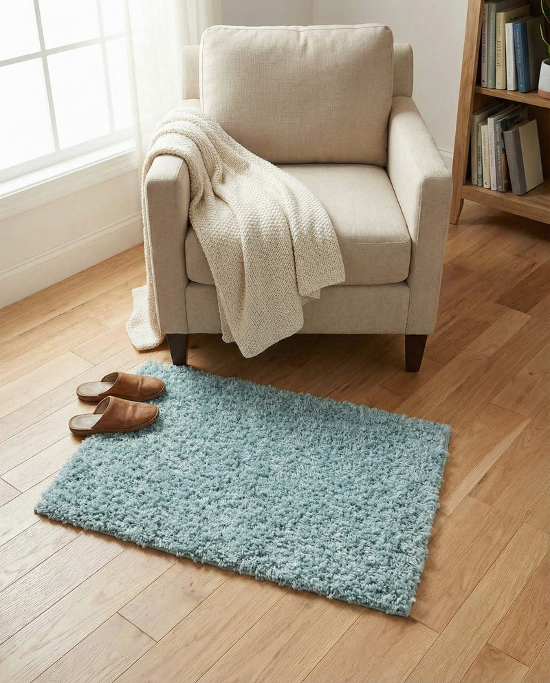 Plush Oasis Collection Area Rug - Serenity (Light Slate Blue) Rectangle Light Slate Blue  lifestyle 29