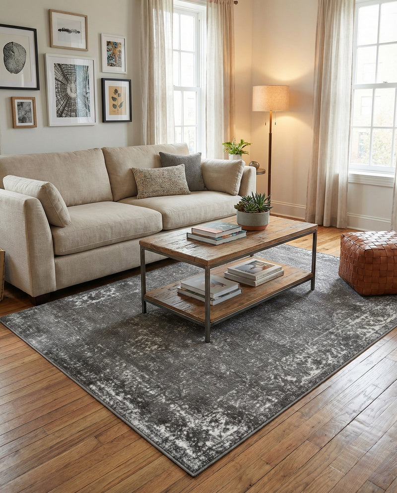 Riviera Elegance Collection Area Rug - Antibes (Dark Gray) Rectangle Dark Gray  lifestyle 22