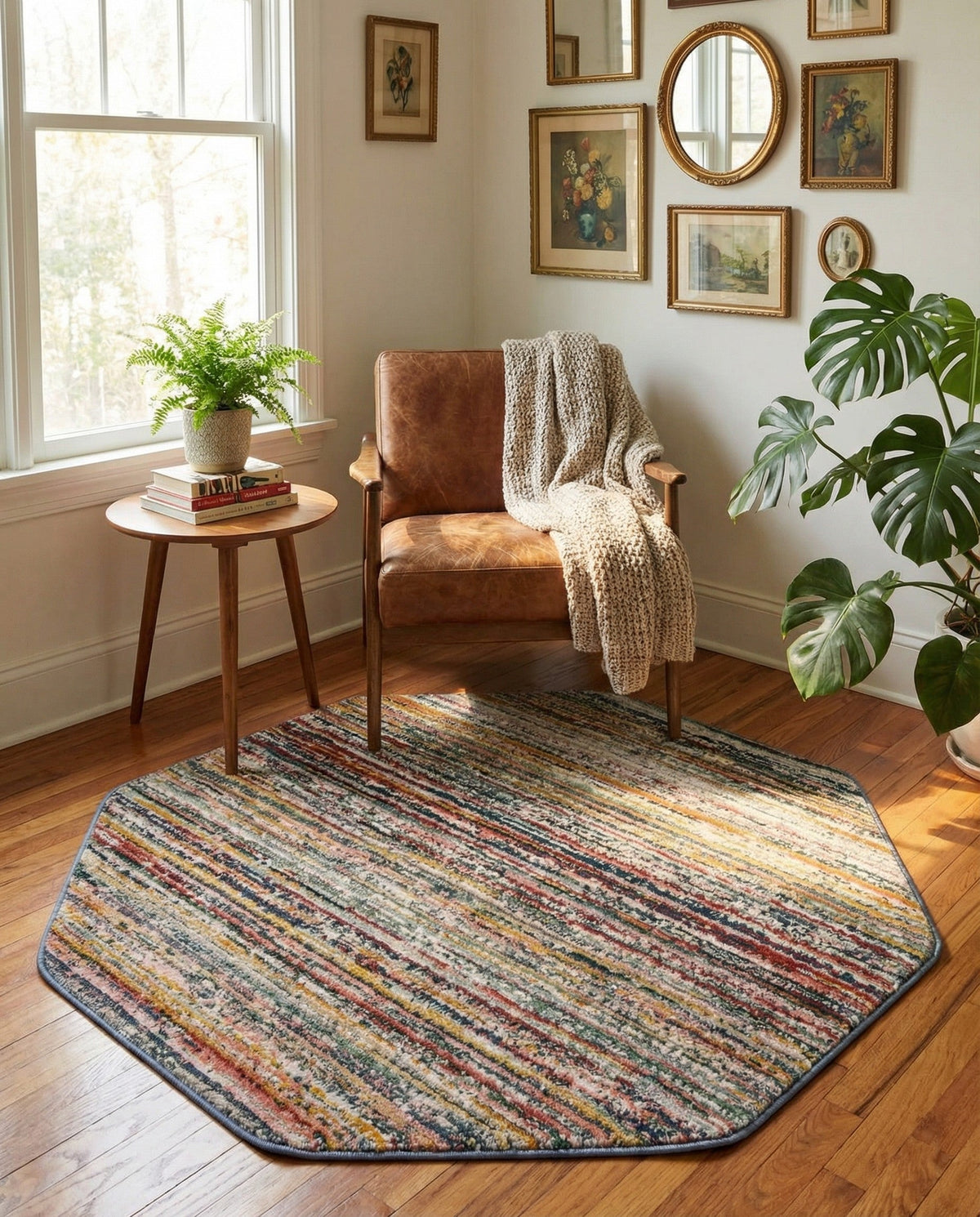 Jewel Oasis Collection Area Rug - Sapphire (Multi) Octagon Multi  lifestyle 65