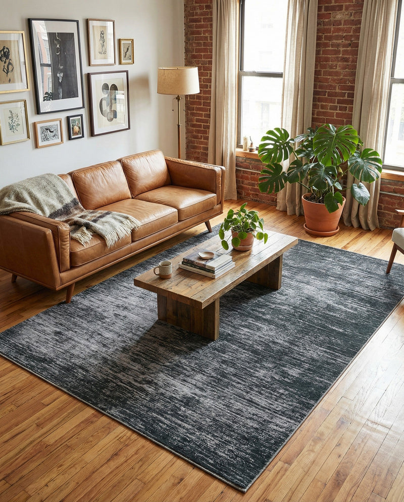 Sahara Essence Collection Area Rug - Oasis (Black) Rectangle Black  lifestyle 14