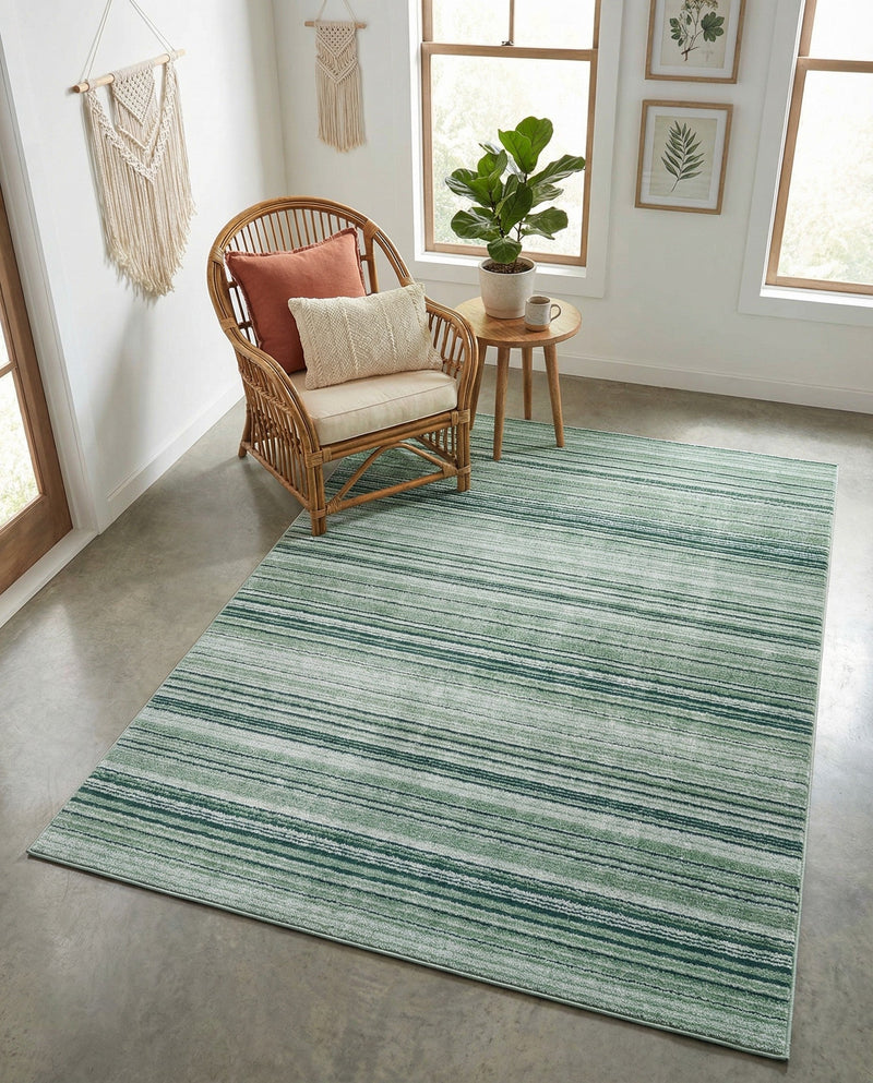 Jewel Oasis Collection Area Rug - Sapphire (Green) Rectangle Green  lifestyle 11