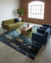 Marrakesh Elegance Collection Area Rug -  Figuig Rectangle Navy Blue  lifestyle 14