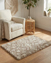 Berber Lattice Shag Collection Area Rug - Atlas (Light Brown) Rectangle Light Brown  lifestyle 11