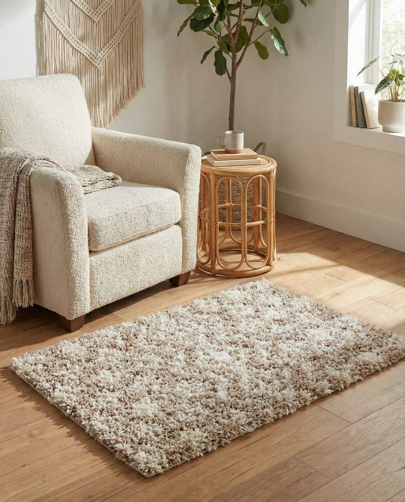 Berber Lattice Shag Collection Area Rug - Atlas (Light Brown) Rectangle Light Brown  lifestyle 11