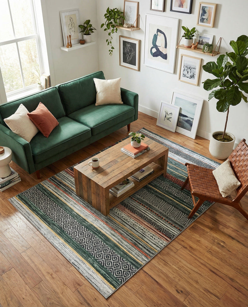 Laguna Sands Collection Area Rug -  Malibu Rectangle Green  lifestyle 8