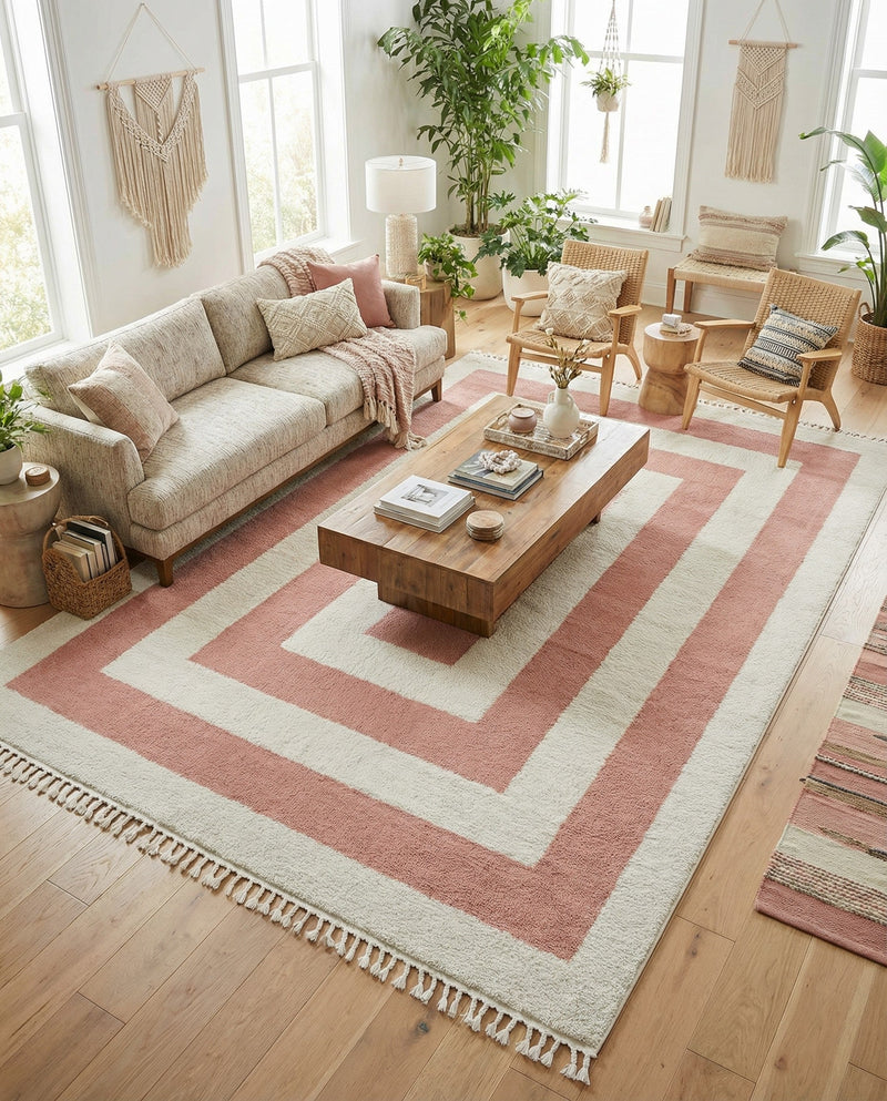 Sahara Chic Collection Area Rug -  Casablanca Rectangle Pink  lifestyle 45