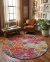 Trellis Mosaic Collection Area Rug - Arborville (Multi) Round Multi  lifestyle 95