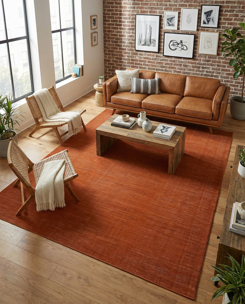 Soho Elegance Collection Area Rug - Chelsea (Salmon) Rectangle Salmon  lifestyle 14