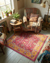 Casablanca Tapestry Collection Area Rug -  Marrakech (Berry Pink) Square Berry Pink  lifestyle 51
