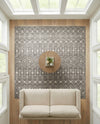 Mediterranean Lattice Collection Area Rug - Santorini (Gray) Square Gray  lifestyle 64