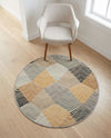 Urban Terrace Collection Area Rug - Metropolis Round Gray  lifestyle 72