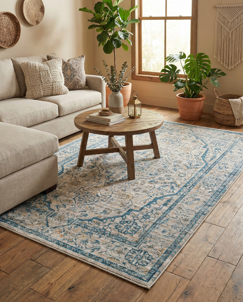 Seville Stripes Collection Area Rug - Cadiz (Light Gray) Rectangle Light Gray  lifestyle 6