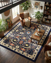 Tabriz Tapestry Collection Area Rug - Sahand (Navy Blue) Rectangle Navy Blue  lifestyle 16