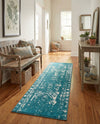 Brighton Stripes Collection Area Rug - Sussex (Turquoise) Runner Turquoise  lifestyle 23