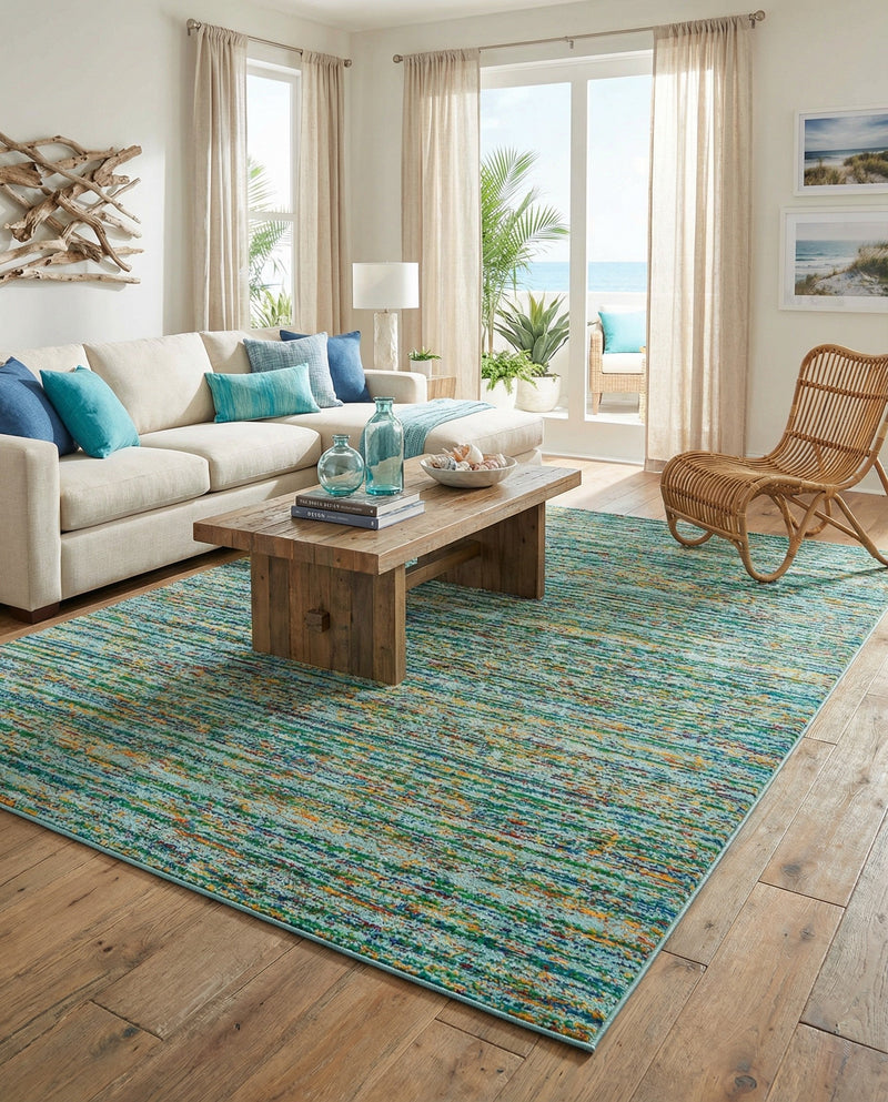 Caribbean Cove Collection Area Rug -  Lucia Rectangle Aqua  lifestyle 23